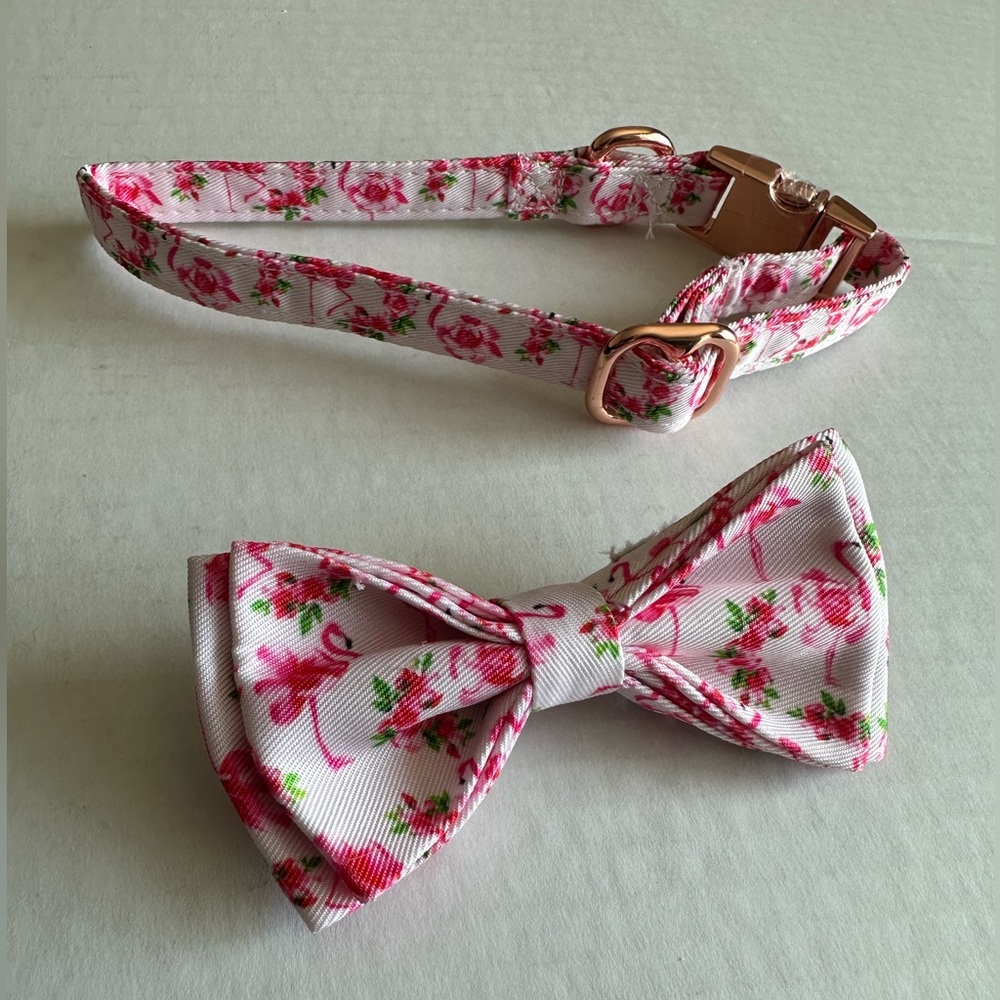 Pink Flamingo Collar For Small Dog